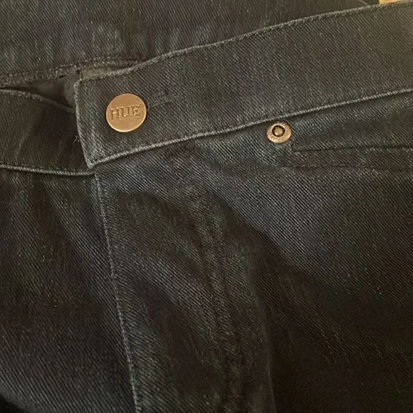 HUE Denim Stretch Dark Wash Jean Jeggings Skinny Jeans Indigo Blue Spandex - Picture 3 of 5